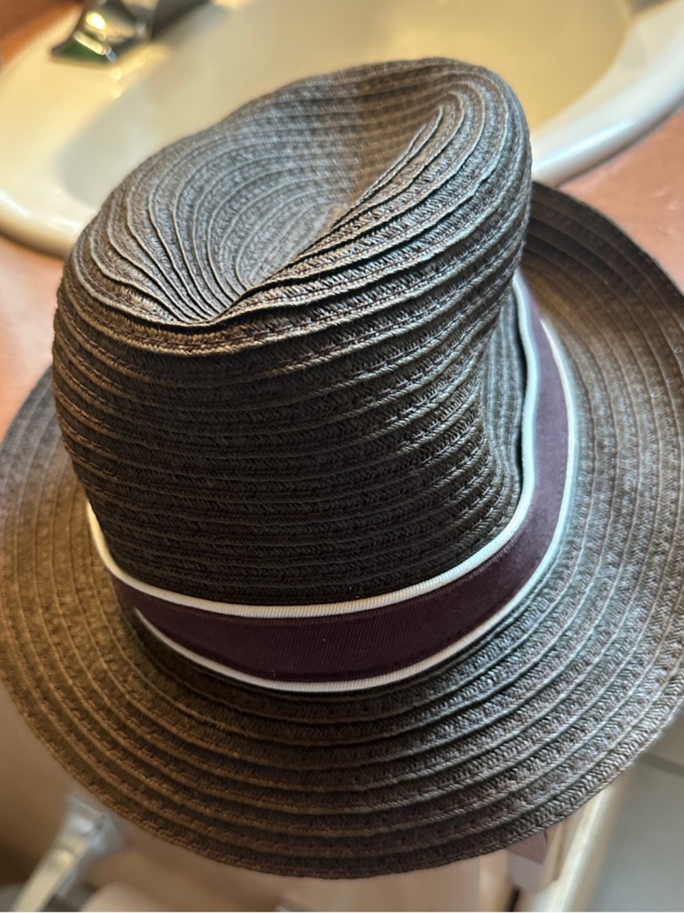 Crazy 8 Boy’s Brown hat with Accent Band . Wear several ways